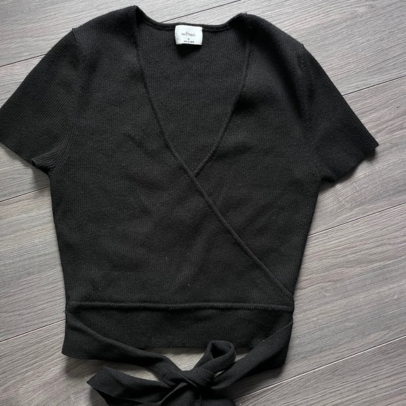 Aritzia wilfred black tie sweater comfy casual - Picture 1 of 1
